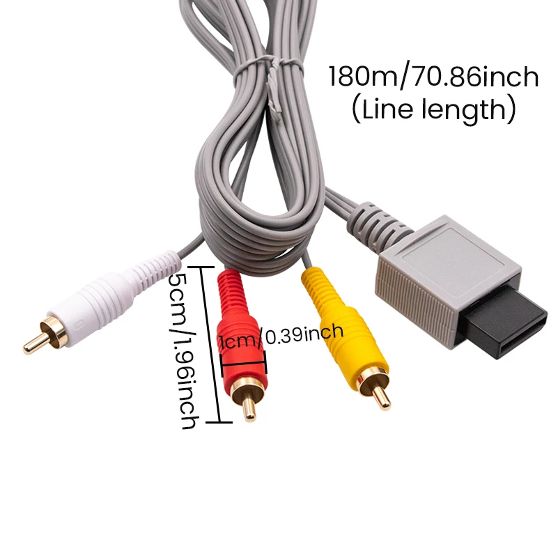 Audio Video AV Adapter Composite 3 RCA Cable for Nintendo Wii Cord Wire 1.8m thumbnail 2