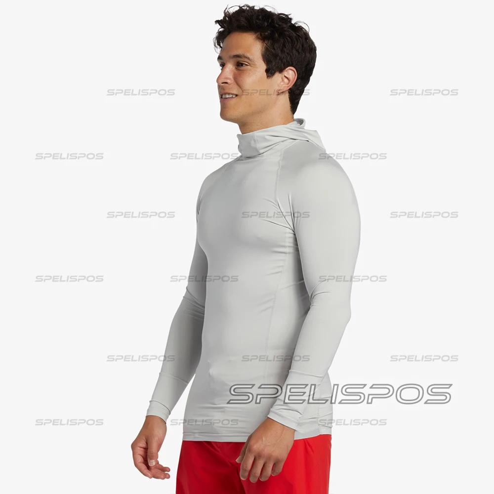 Diving T-Shirts Tight Rash Guard Surfing Hoodies Fitness Wear Swimming Men Lycra Swimwear Summer UV Hood Beach Floatsuit Tops thumbnail 5