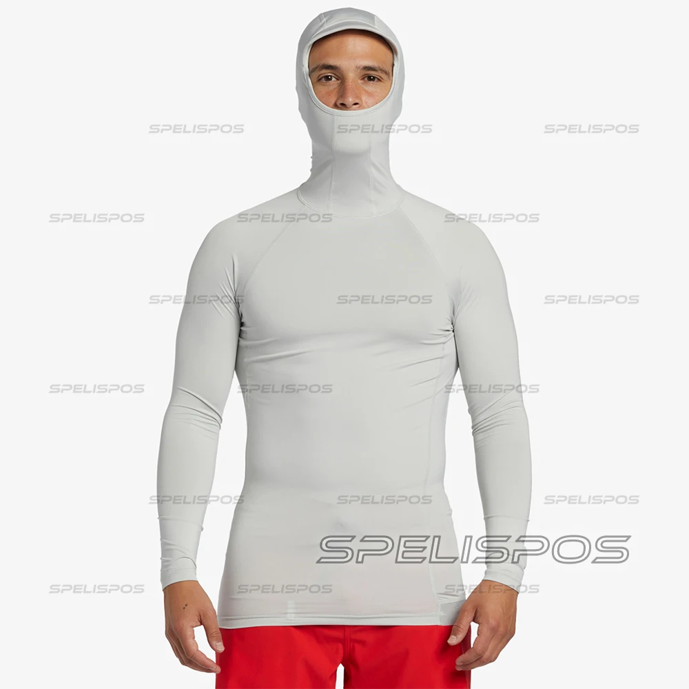 Diving T-Shirts Tight Rash Guard Surfing Hoodies Fitness Wear Swimming Men Lycra Swimwear Summer UV Hood Beach Floatsuit Tops thumbnail 6