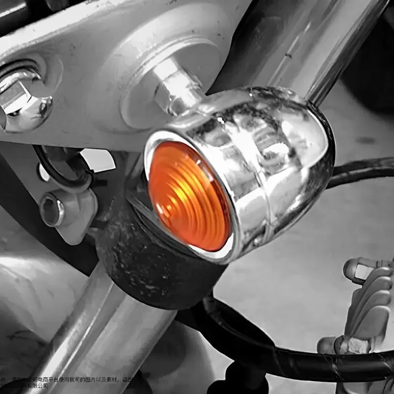 2pcs Motorcycle Turn Indicator Mini Round Motorcycle Running Lights for Rear and Head Turn Daytime Motorcycle Running Lights thumbnail 2