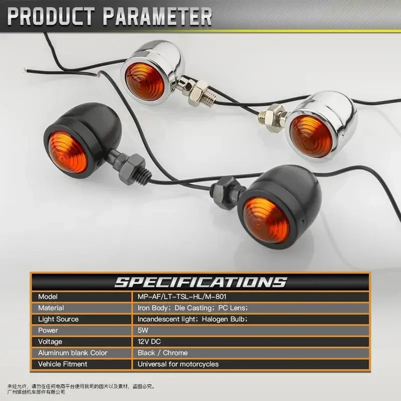 2pcs Motorcycle Turn Indicator Mini Round Motorcycle Running Lights for Rear and Head Turn Daytime Motorcycle Running Lights