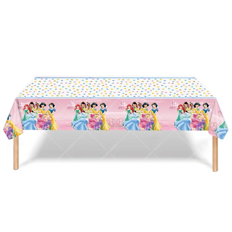 Cartoon Six Princess Theme Party Decoration Disposable Tableware Girls Birthday Party Supplies Princess Cup Plate Tablecloth Set thumbnail 6