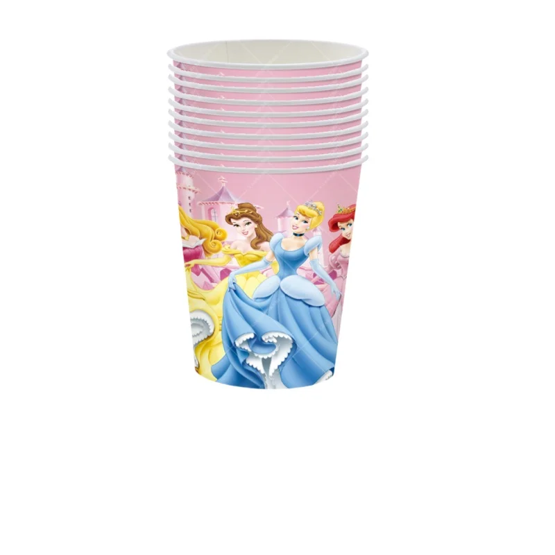 Cartoon Six Princess Theme Party Decoration Disposable Tableware Girls Birthday Party Supplies Princess Cup Plate Tablecloth Set thumbnail 4