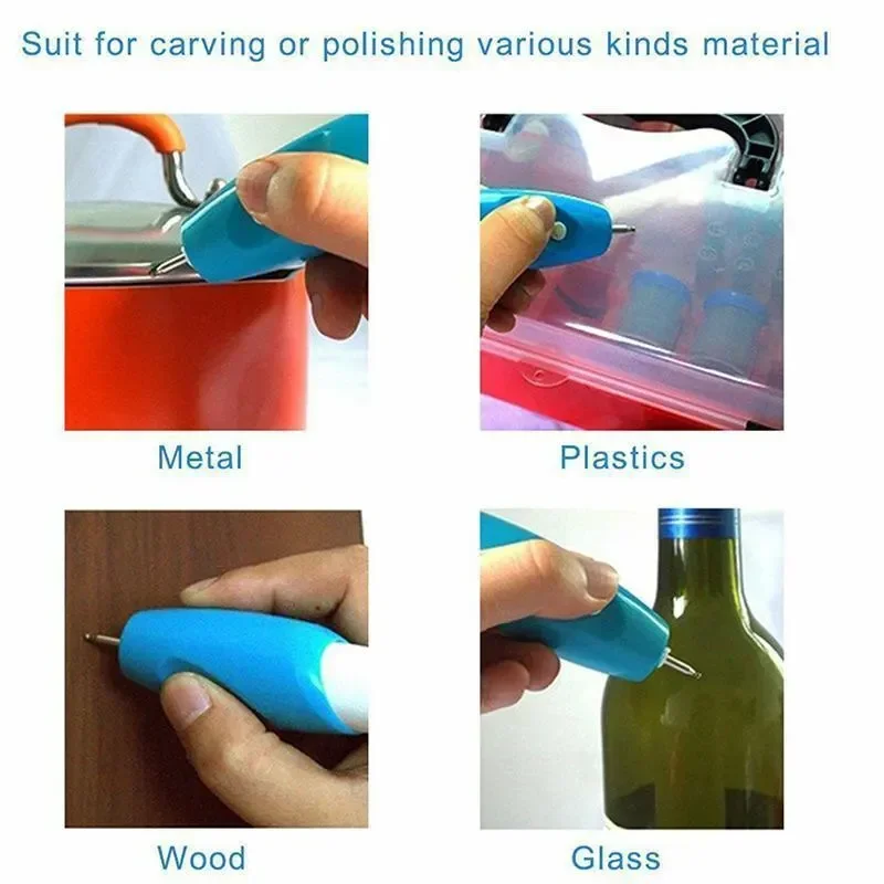 Mini Electric Engraving Pen Blue DIY Miniature Carving Machines for Plastic Wood Metal Glass Stone Engraving Tool thumbnail 2