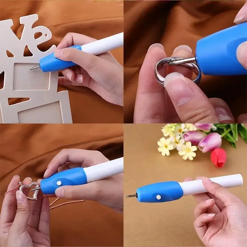 Mini Electric Engraving Pen Blue DIY Miniature Carving Machines for Plastic Wood Metal Glass Stone Engraving Tool thumbnail 5