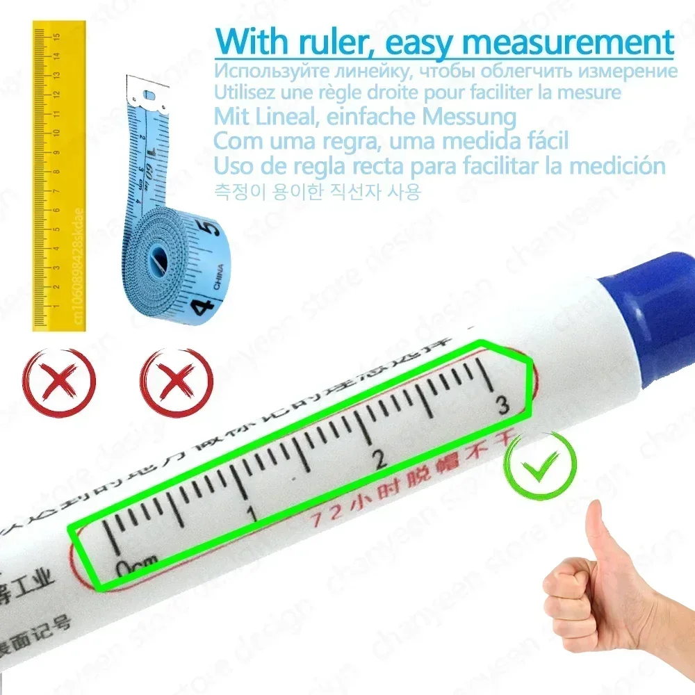 4-80Pcs 2cm Waterproof Long Head Markers Deep Hole Marker Pen for Metal Carpenter Red/Black/Blue/Green Ink Woodworking Tools thumbnail 3