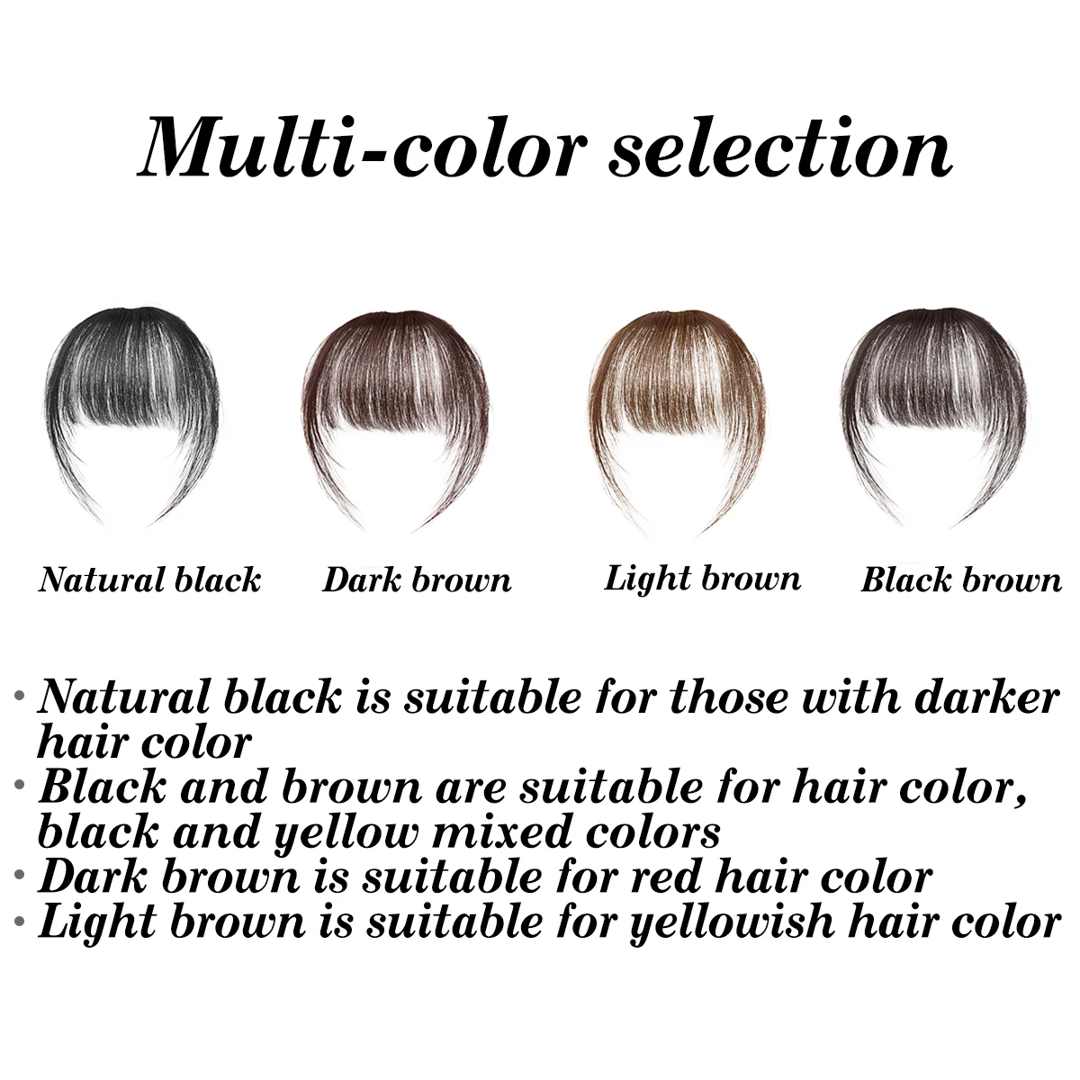 Natural Synthetic Hair Bangs Hair Accessories  Women's Forehead Clip Hair Extension With Natural Curvature Of Sideburns thumbnail 2