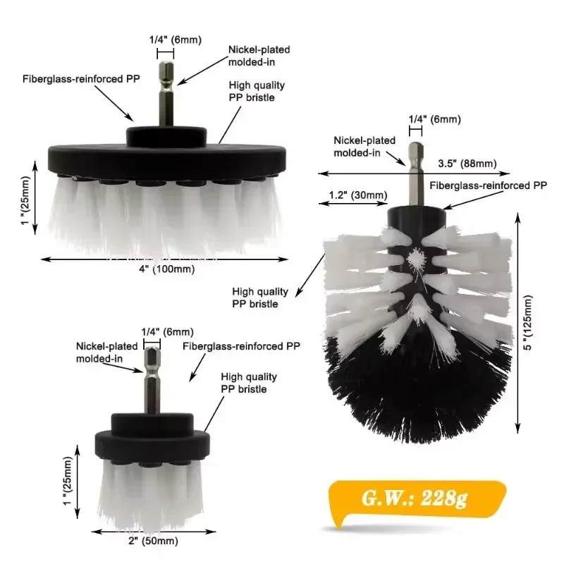 Brush Drill Brush Attachment Power Scrubber Tools For Cleaning Carpet & Leather And Upholstery Soft Cleaning Brush Accessories thumbnail 2