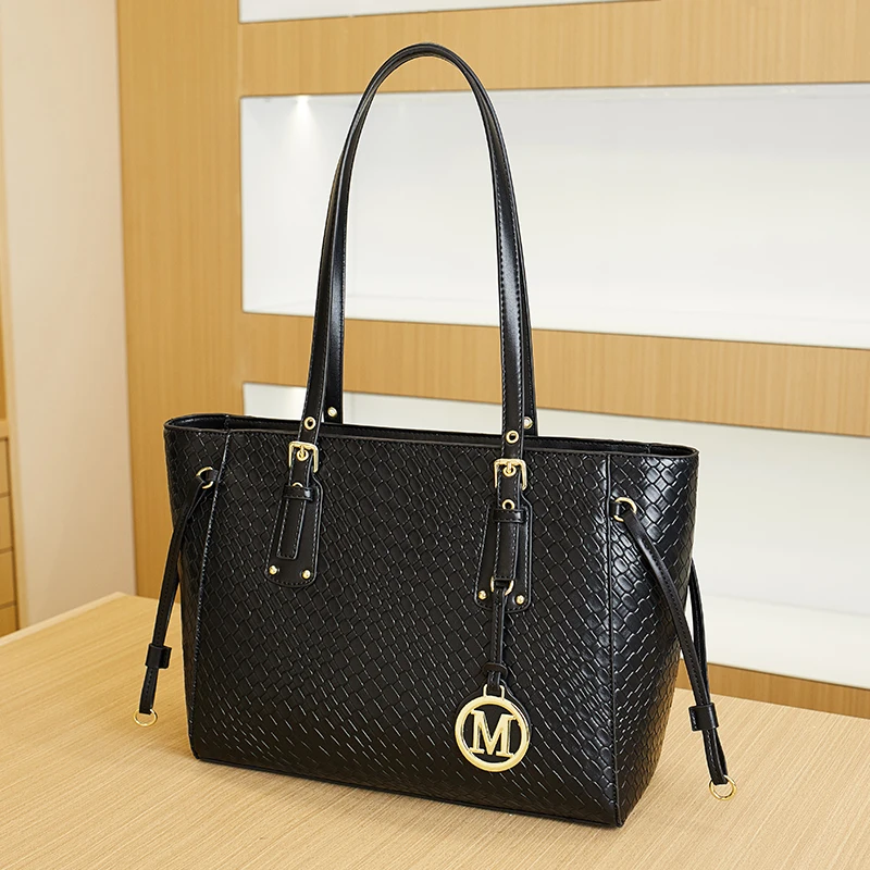 New Fashion Black Women Bag Large Capacity PU Leather Ladies Handbag Travel Female Shoulder Bag Tote Pack 토트백 sacs carré 2025 thumbnail 6