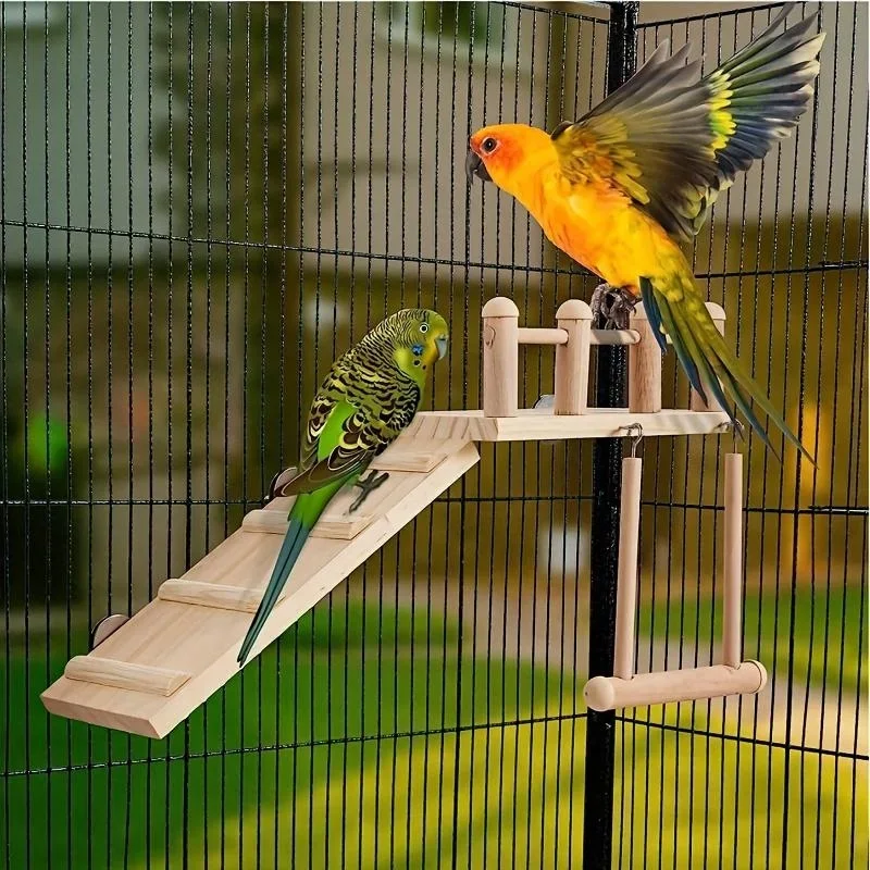 Chewable Parrot Chew Toy Cotton Rope Birds Toy Bite Bridge Bird Tearing Toys Cockatiels Training Hang Swings Birds Cage Supplies thumbnail 2