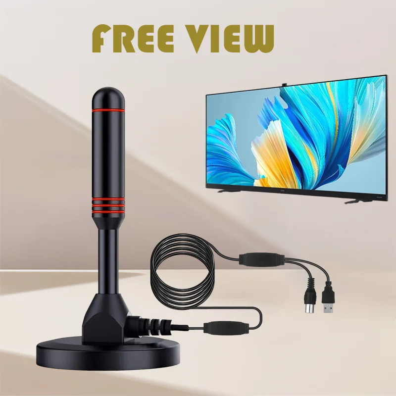 HDTV Antenna with Amplifier VHF/UHF dab Receiver DVB-T DVB-T2 Free View Indoor Smart TV Antenna