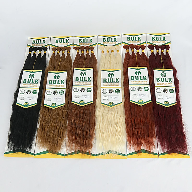 Julianna Synthetic 20Inch Blond Crochet Braiding Hair Super Bulk Curly Hair Bundles No Weft for Boho Braiding thumbnail 5
