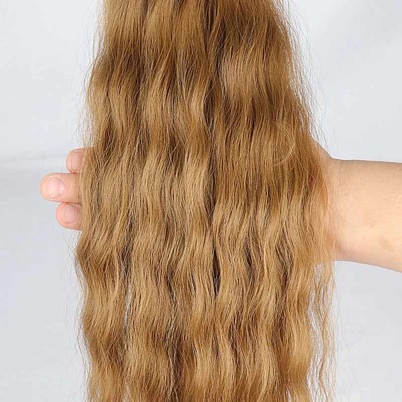 Julianna Synthetic 20Inch Blond Crochet Braiding Hair Super Bulk Curly Hair Bundles No Weft for Boho Braiding thumbnail 3