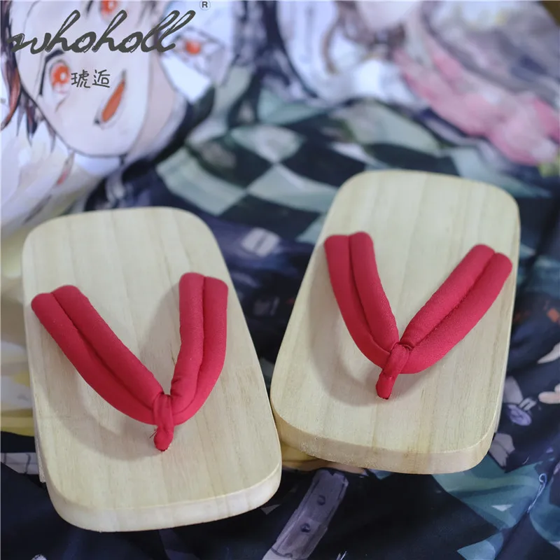 WHOHOLL Retro Japanese Wooden Clogs Cosplay Shoes Flip Flops Geta Man Women Slipper Summer slides Indoor Slippers thumbnail 5