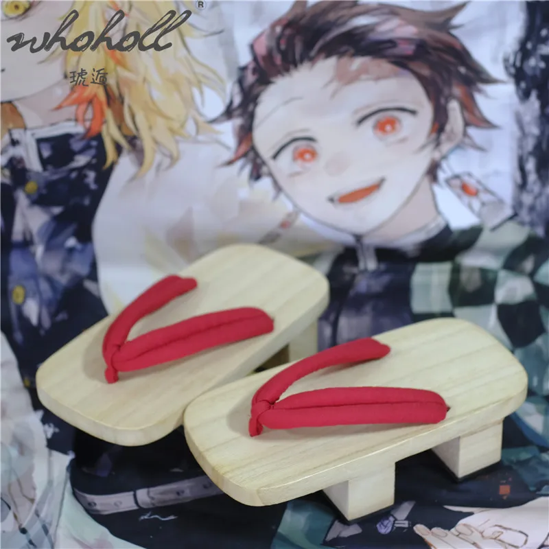 WHOHOLL Retro Japanese Wooden Clogs Cosplay Shoes Flip Flops Geta Man Women Slipper Summer slides Indoor Slippers thumbnail 4