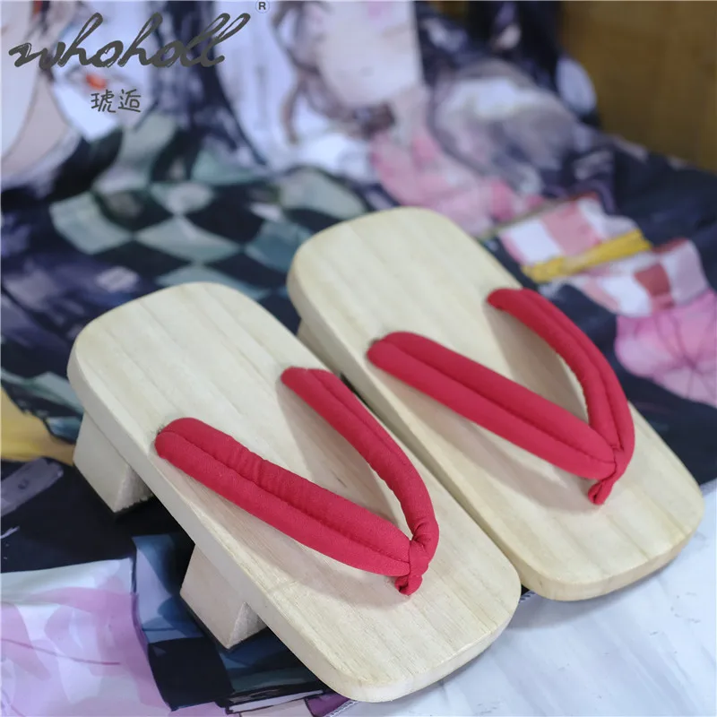 WHOHOLL Retro Japanese Wooden Clogs Cosplay Shoes Flip Flops Geta Man Women Slipper Summer slides Indoor Slippers thumbnail 2