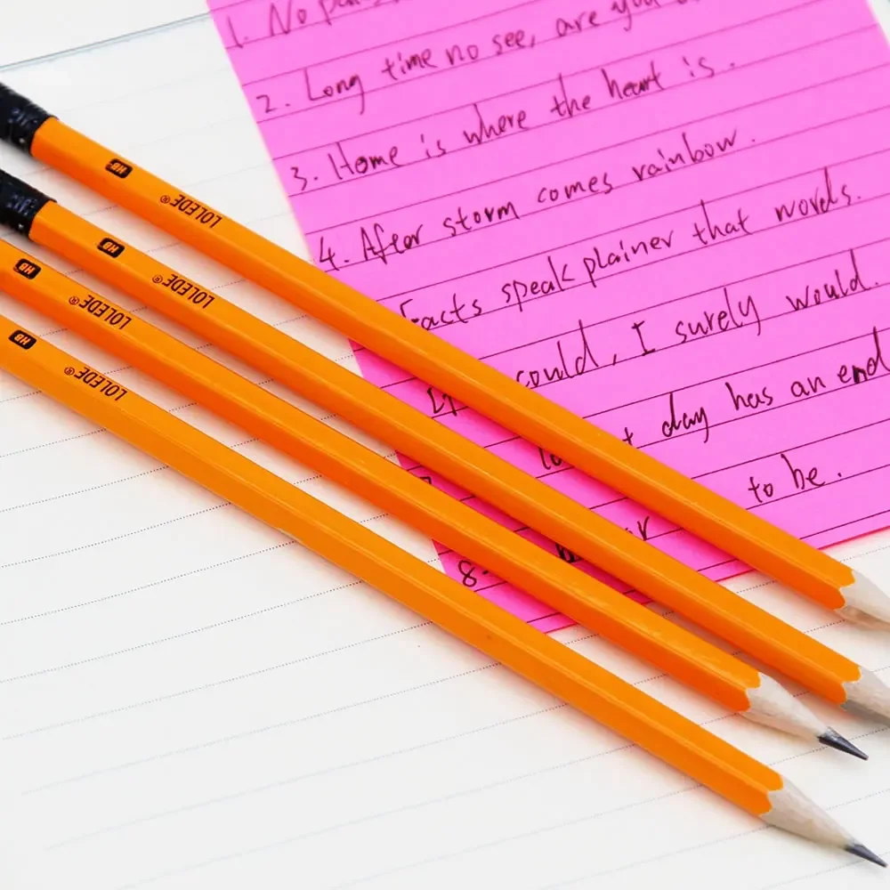 1/5/10Pcs HB Yellow Holder Sketch Pencil Wooden Lead Pencils Childrens Writing Pencils Office Painting Drawing School Stationery thumbnail 5