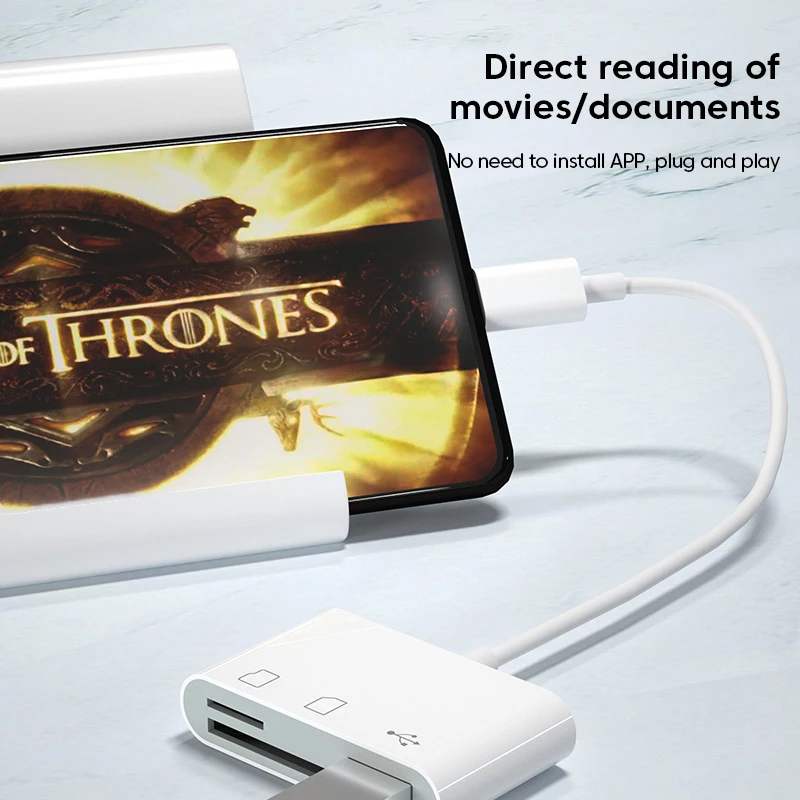 OTG Adapter Type C Plug TF/SD Card Reader For Xiaomi Oneplus iPhone OPPO POCO Cell phone Accessories 3 in 1 USB C to A Connector thumbnail 2