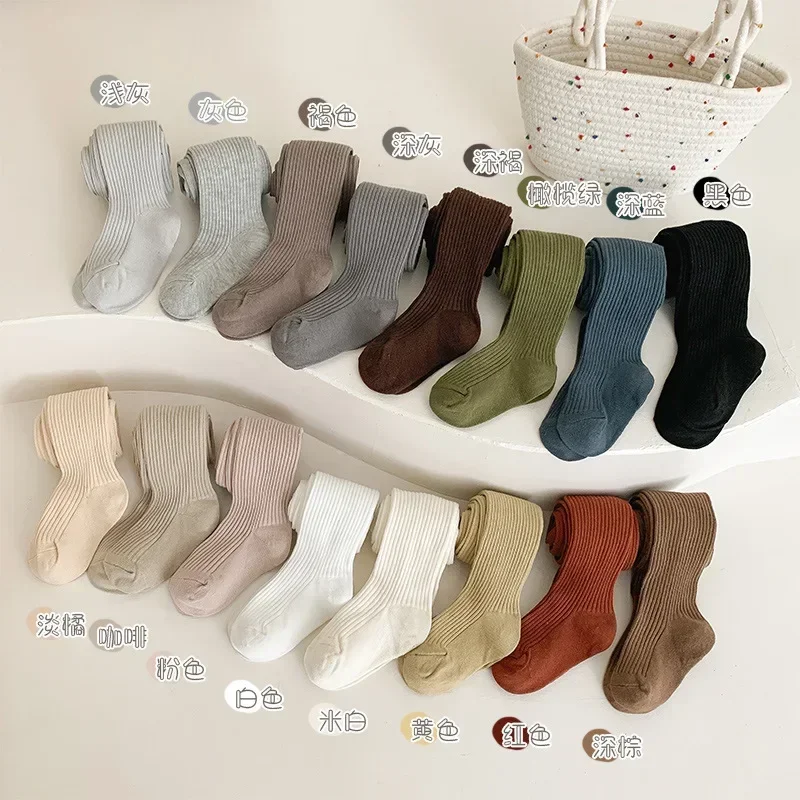 Baby Leggings Kids Children Tights Stockings 1-9Years Warm Baby Tights Spring Autumn Solid Color Cotton Girls Pantyhose thumbnail 4