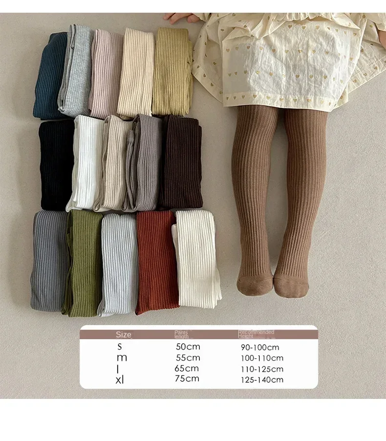 Baby Leggings Kids Children Tights Stockings 1-9Years Warm Baby Tights Spring Autumn Solid Color Cotton Girls Pantyhose thumbnail 3