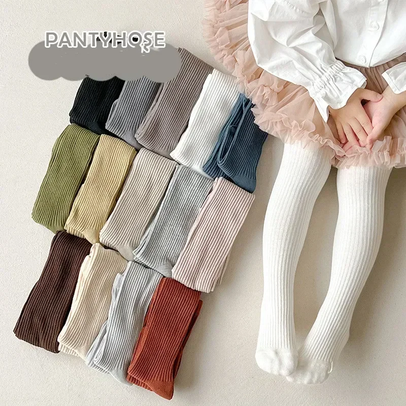 Baby Leggings Kids Children Tights Stockings 1-9Years Warm Baby Tights Spring Autumn Solid Color Cotton Girls Pantyhose thumbnail 2