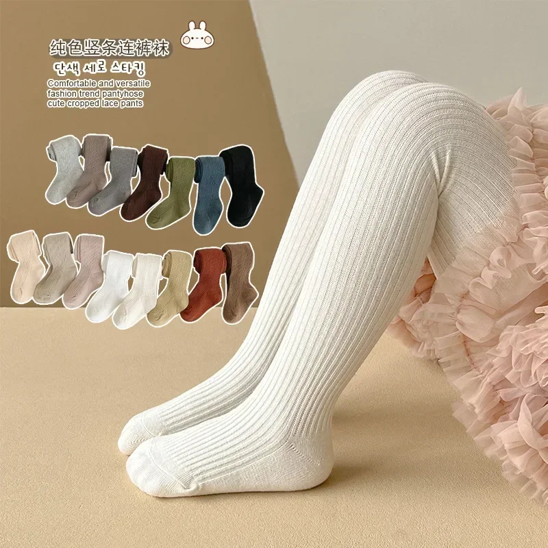 Baby Leggings Kids Children Tights Stockings 1-9Years Warm Baby Tights Spring Autumn Solid Color Cotton Girls Pantyhose thumbnail 5