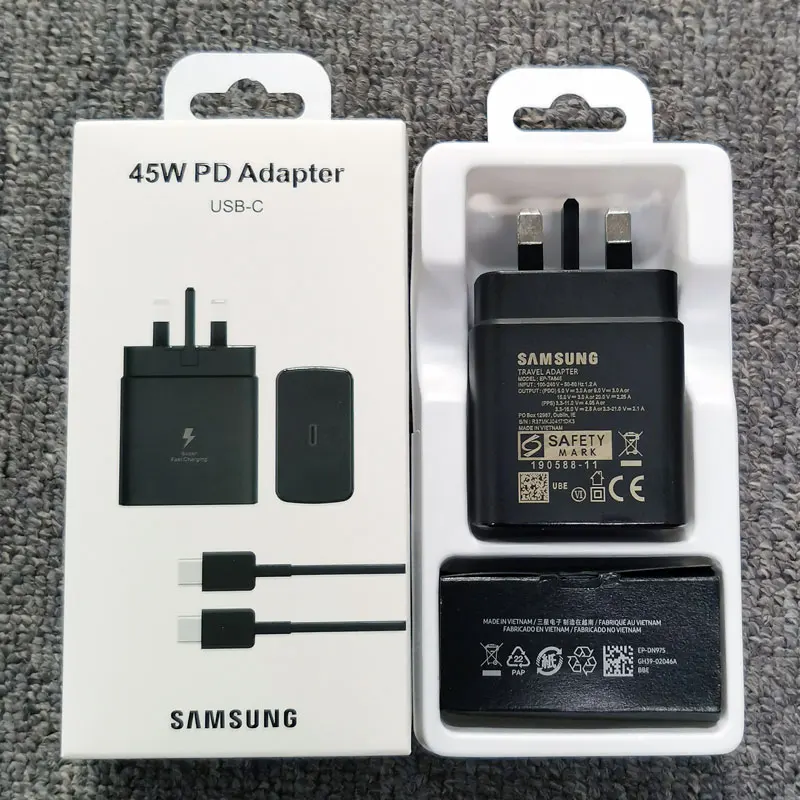 Samsung 45W UK Plug PD Charger Super Fast Charging Adapter For Galaxy S24 S23 S22 S21 S20 Note 20 Ultra 10 Z Flip Fold 6 5 4 3 2 thumbnail 2