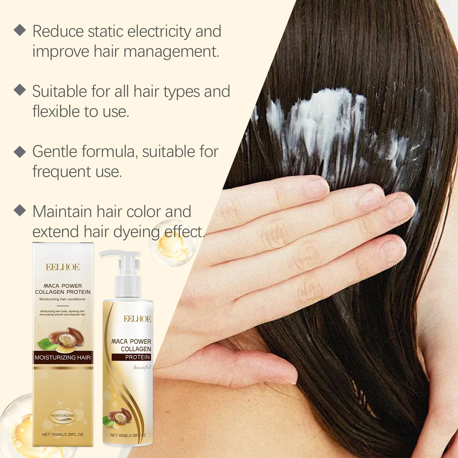 Collagen Shampoo and Conditioner for Hair Cleaning Scalp Nourish Hair Strengthening Shampoo Keratin Repair Mask Soft Hair Care thumbnail 6