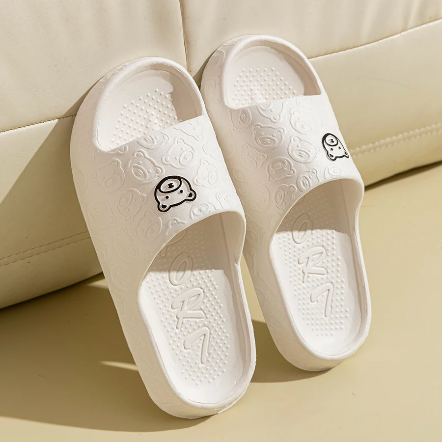 Women's Slippers Summer Printting Cute Bear Indoor Bathroom Anti-slip Soft Sole Couple Lightness Comfortable Men Leisure Shoes thumbnail 4