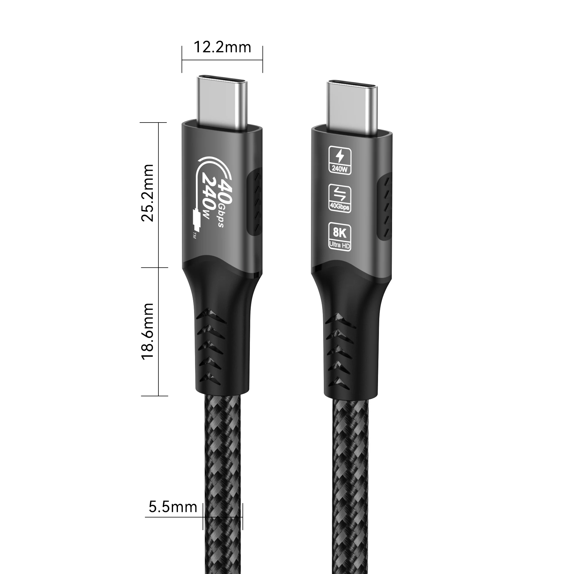 USB4 Cable 40Gbps 48V 240W For Thunderbolt 4 Type C Fast Charging Cable Thunderbolt3 USB C to C Data Transfer Cable For laptop thumbnail 2