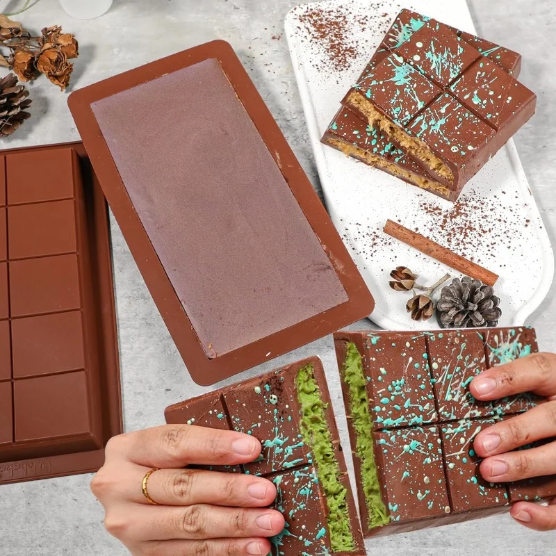 Chocolate Bar Molds Silicone Bars Break Apart Wax Melt Mould Easy Release Rectangle Durable for Protein and Energy Handmade Gift thumbnail 5