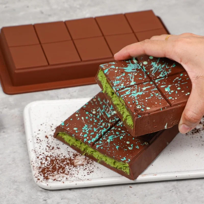 Chocolate Bar Molds Silicone Bars Break Apart Wax Melt Mould Easy Release Rectangle Durable for Protein and Energy Handmade Gift thumbnail 6