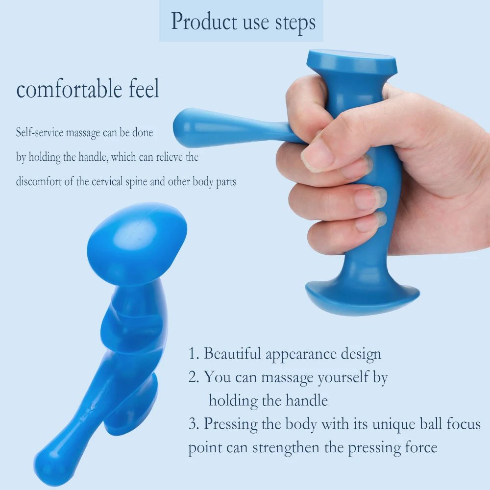 T-shaped Massager Thumb Finger Pressure Press Trigger Point Manual Deep Physiotherapy Massage Tools Full Body Muscle Relax Stick thumbnail 2