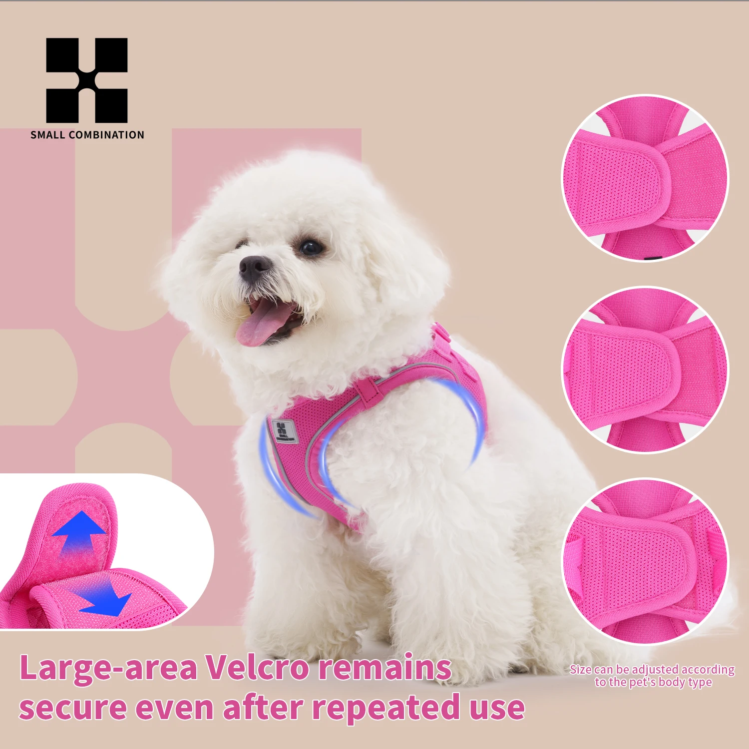 Dog Harness Leash Set for Small Medium Dog Adjustable Reflective Puppy Cat Harness pet Vest Chihuahua Dachshund Outdoor Walking thumbnail 3