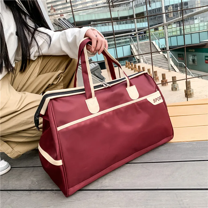 Nylon Travel Duffel Bag Outdoors Storage Bag Large Capacity Short-Distance Travel Package Foldable Boarding Bag Luggage Handbag thumbnail 3