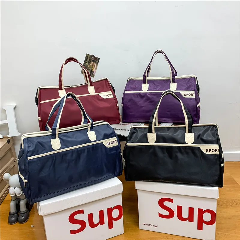 Nylon Travel Duffel Bag Outdoors Storage Bag Large Capacity Short-Distance Travel Package Foldable Boarding Bag Luggage Handbag thumbnail 2