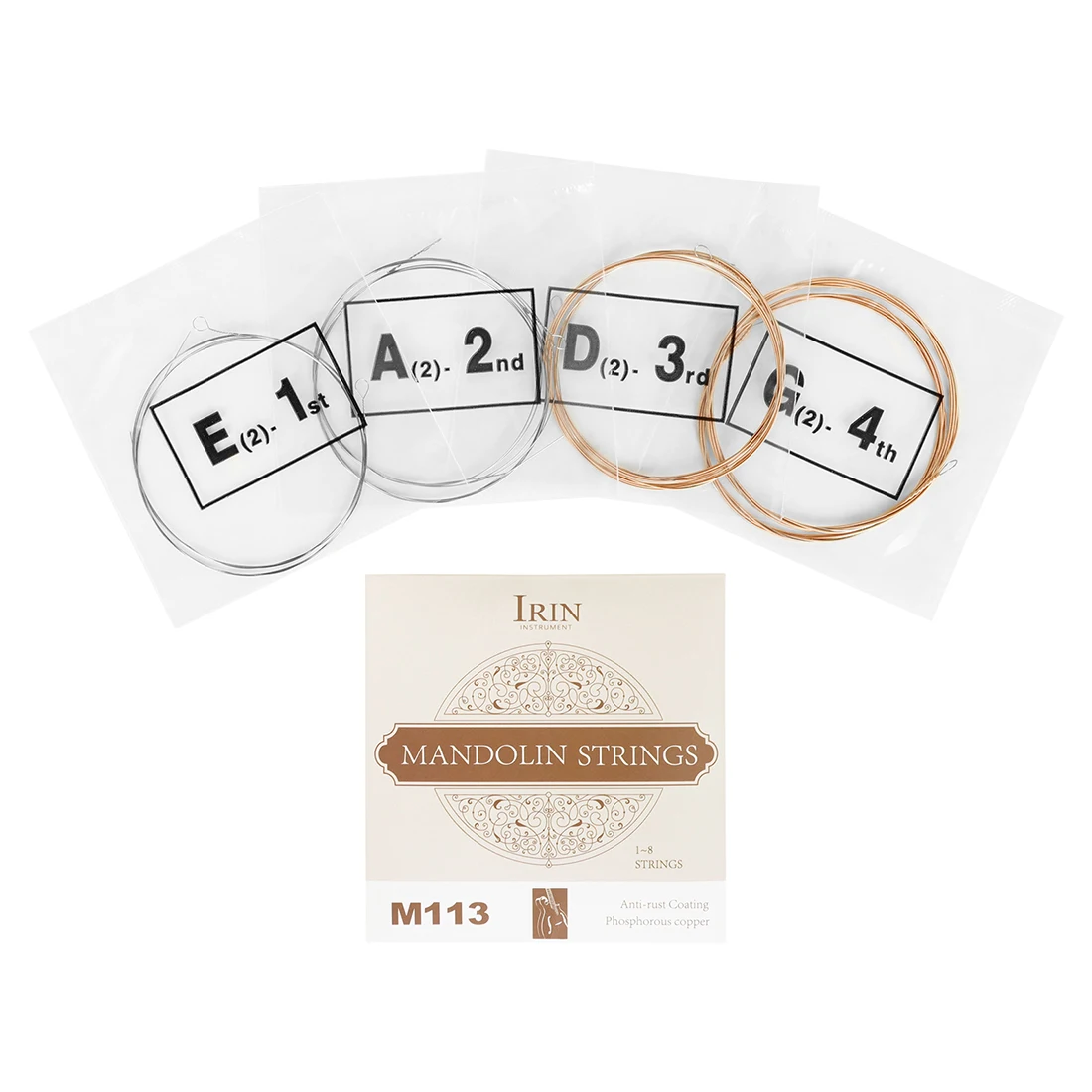 IRIN M113 Mandolin String 8 pcs Set Guitar Strings Phosphorous Copper Material Rustproof Guitar Strings  Accessories thumbnail 6