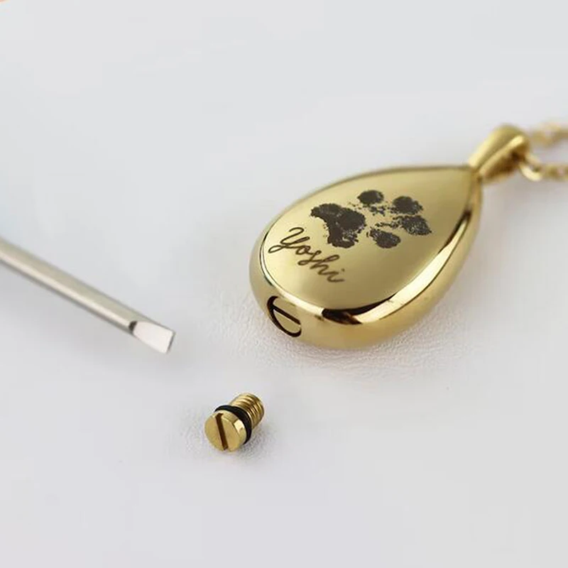 Personalized Urn Necklace Memorial Jewelry Urns for Cat/Dogs Pet Loss Gifts Pet Photo Custom Stainless Steel Pet Necklace thumbnail 5