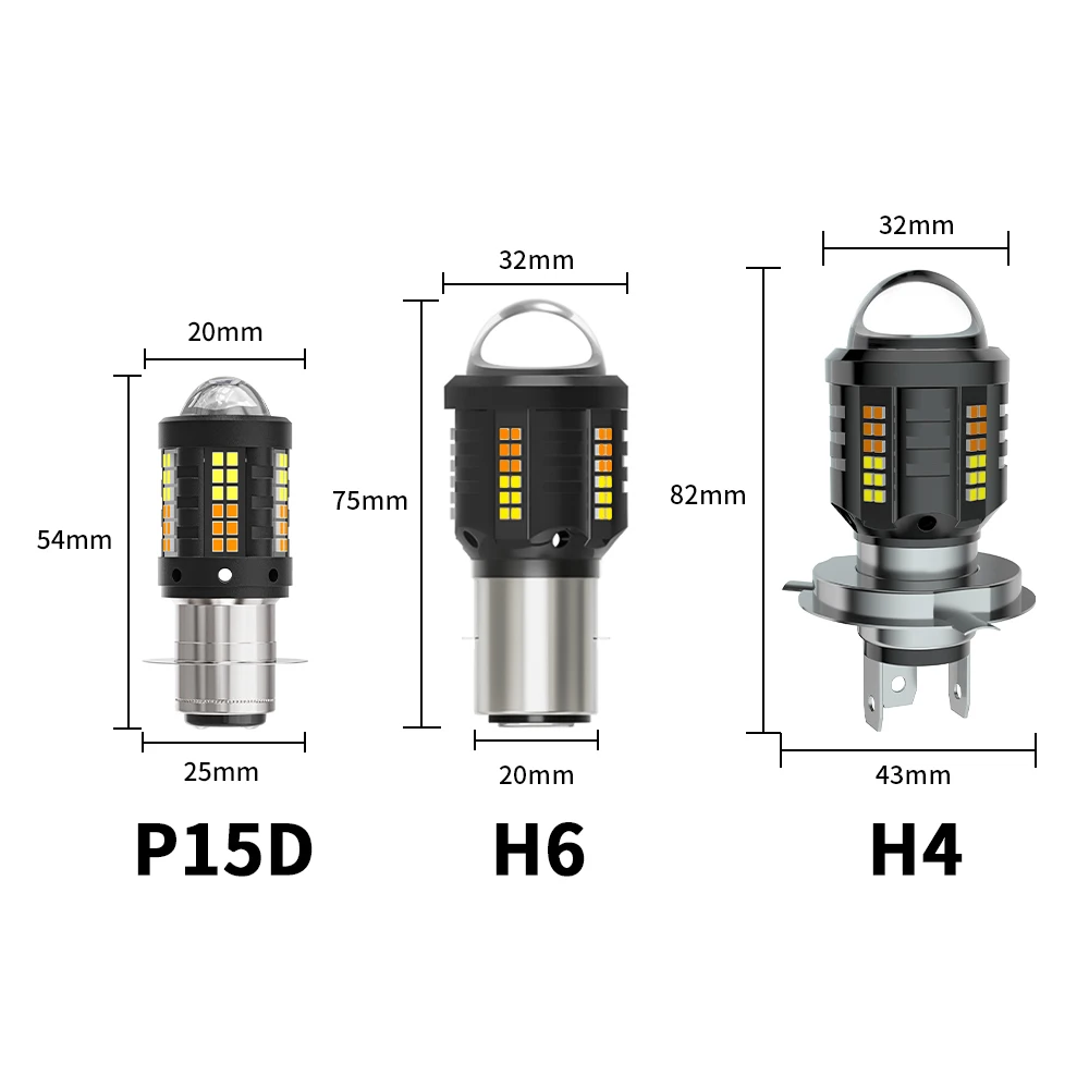 Oprah High Power Motorcycle LED Headlight Bulb H4 H6 BA20D P15D With Lens explorer Spotlight Work Light ATV Scooter Accessories thumbnail 6