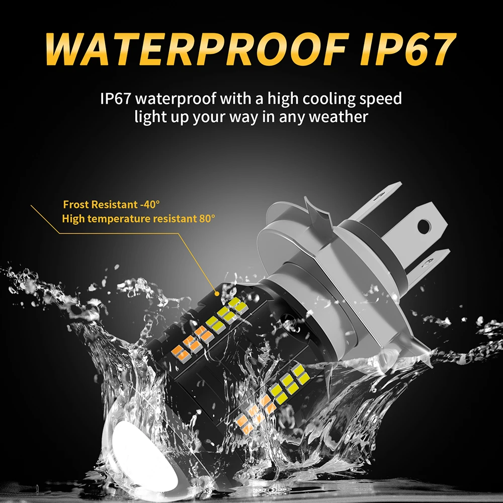 Oprah High Power Motorcycle LED Headlight Bulb H4 H6 BA20D P15D With Lens explorer Spotlight Work Light ATV Scooter Accessories thumbnail 3