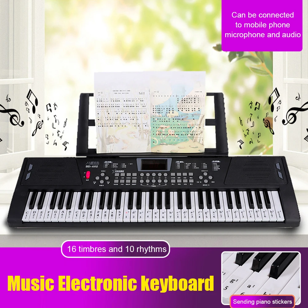 61 Keys USB Digital Keyboard Piano Professional Children's Electronic Piano Portable Kid Toy Electronic Organ Musical Instrument