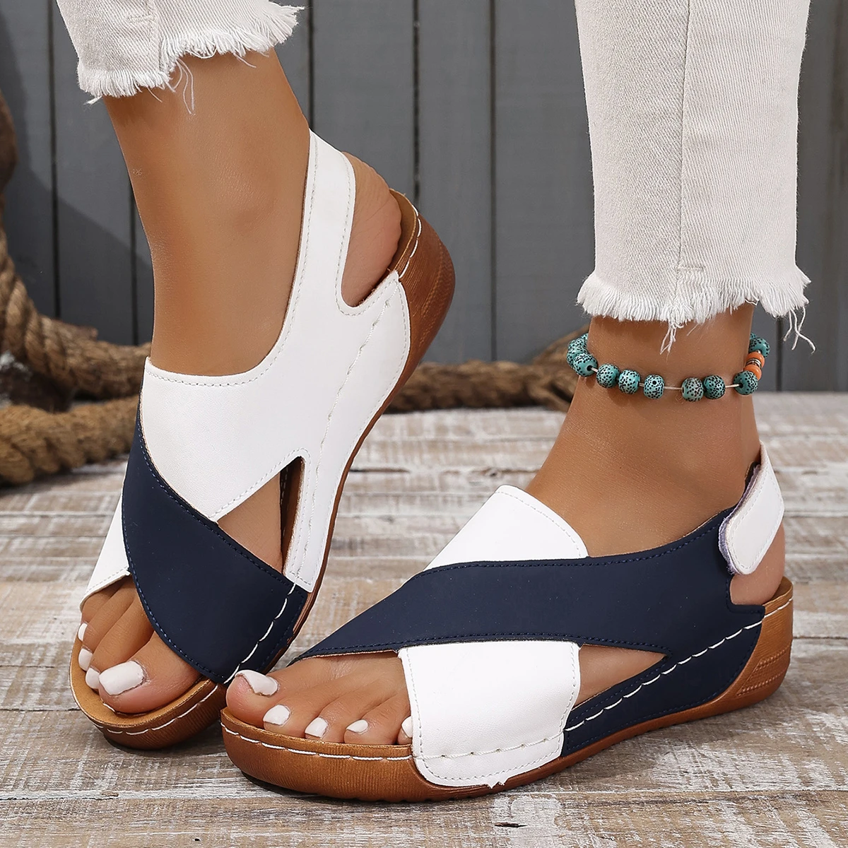 Summer Shoes Women Sandals Plus Size Walking Shoes Casual Women Shoe Wedge Sandals Ladies Party Female Footwear Women Sandal thumbnail 6