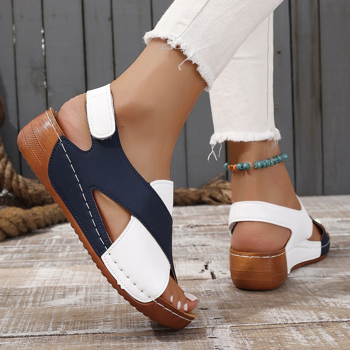 Summer Shoes Women Sandals Plus Size Walking Shoes Casual Women Shoe Wedge Sandals Ladies Party Female Footwear Women Sandal thumbnail 4