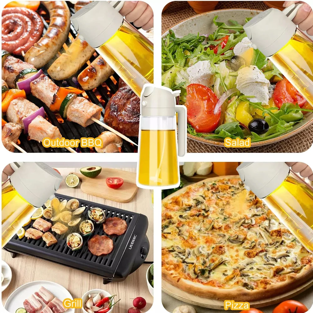 1-4Pc 2-in-1 Sprayer Pourer Oil Empty Bottle Plastic Oil Container Dispenser Vaporizer Kitchen Barbecue Camping Cooking Utensils thumbnail 6