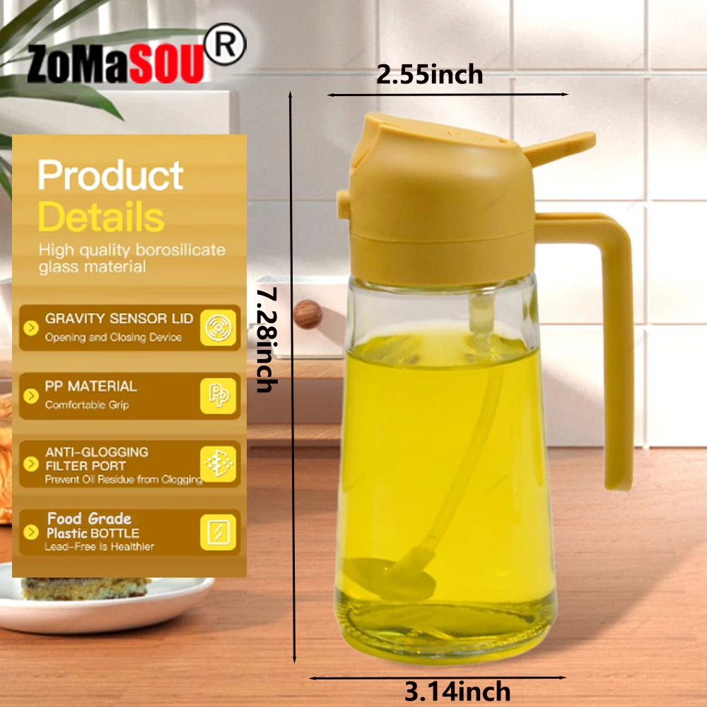 1-4Pc 2-in-1 Sprayer Pourer Oil Empty Bottle Plastic Oil Container Dispenser Vaporizer Kitchen Barbecue Camping Cooking Utensils thumbnail 2