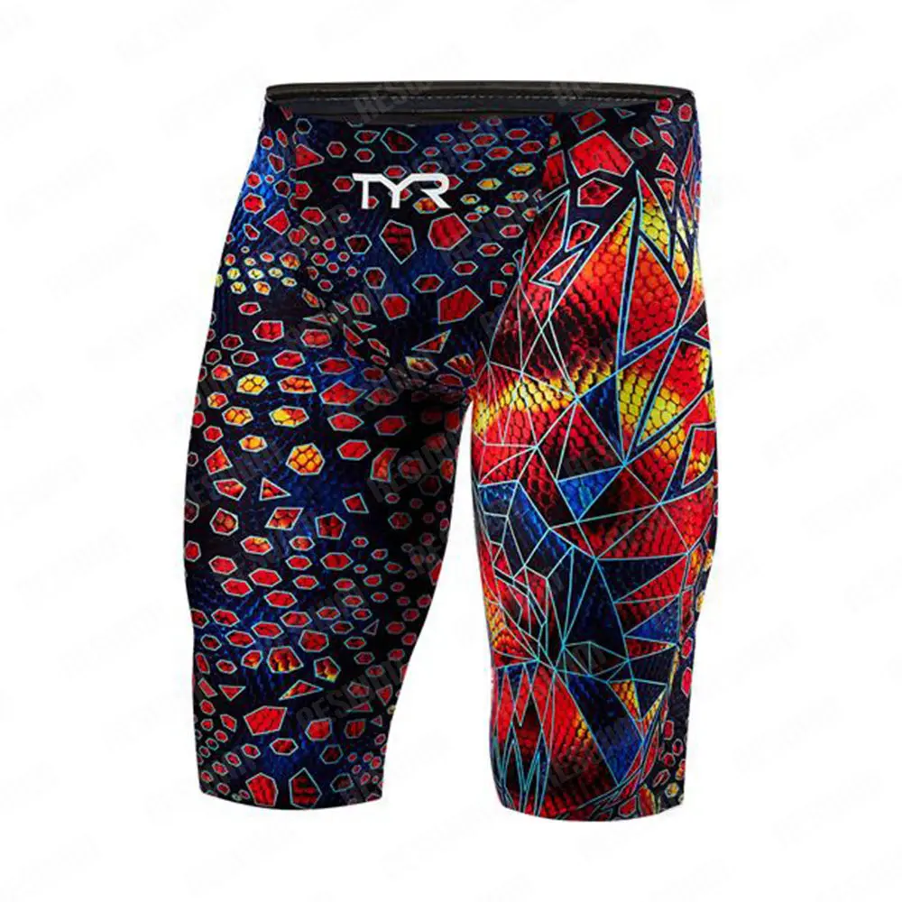 Summer Men's Swim Jammers Endurance Athletic Training Swimsuit Tights Shorts Beach UV Swimwear Swimming Trunks Gym Surfing Short thumbnail 4