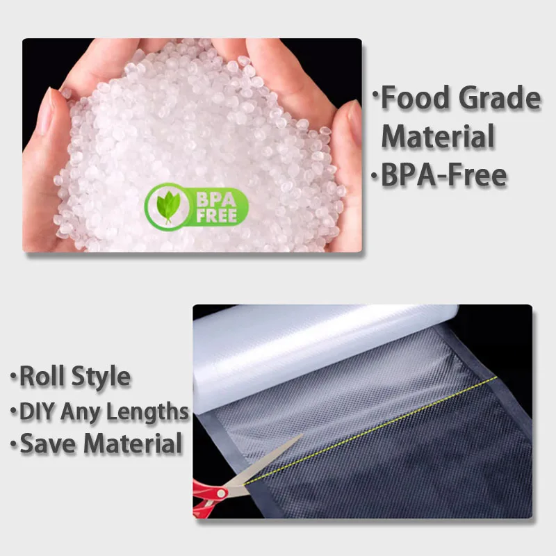 Food Vacuum Storage Packaging Bags for Vacuum Sealer Meat Fruit Vegetable Sous Vide Cooking Bag 12/15/20/25/28cm 500cm/roll thumbnail 5