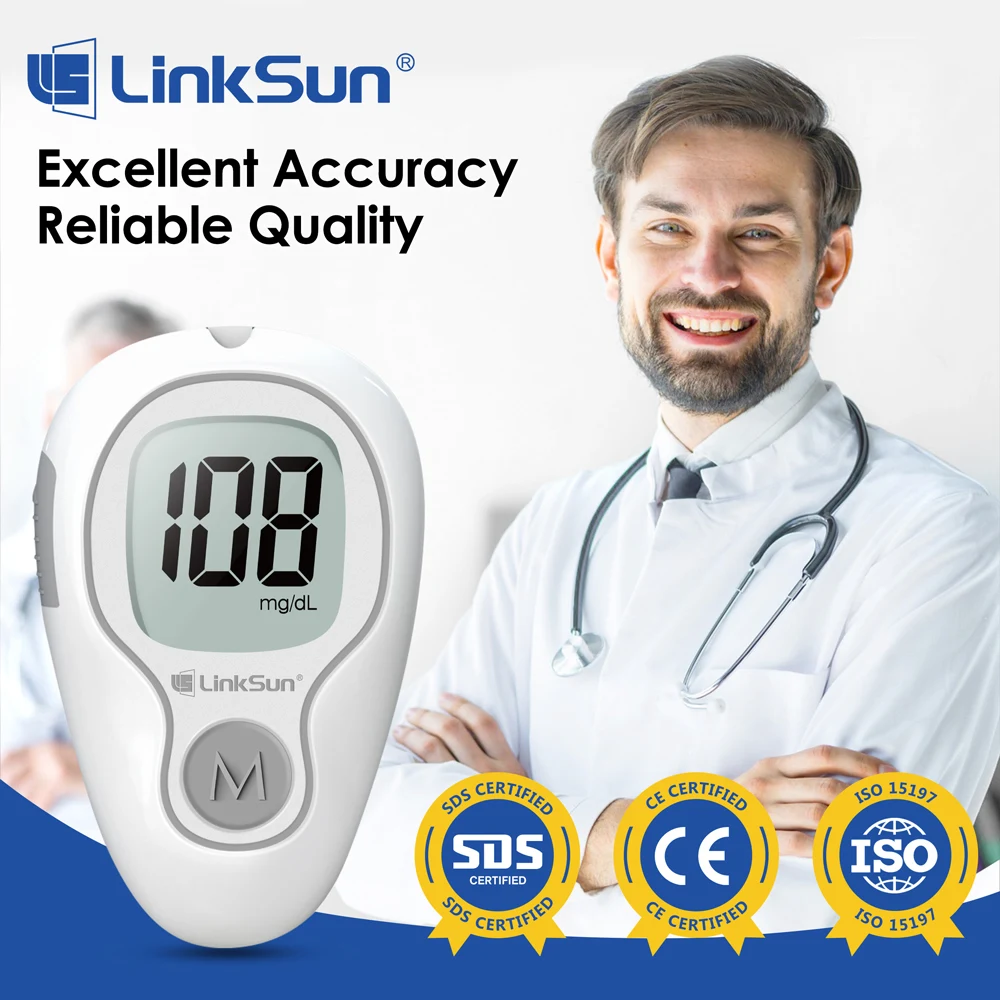 LinkSun Blood Glucose Meter G-425-3 Glucometer No Code for Diabetes Test 10/50/100pcs Strips Lancets Medical Blood Sugar mg/mmol thumbnail 2