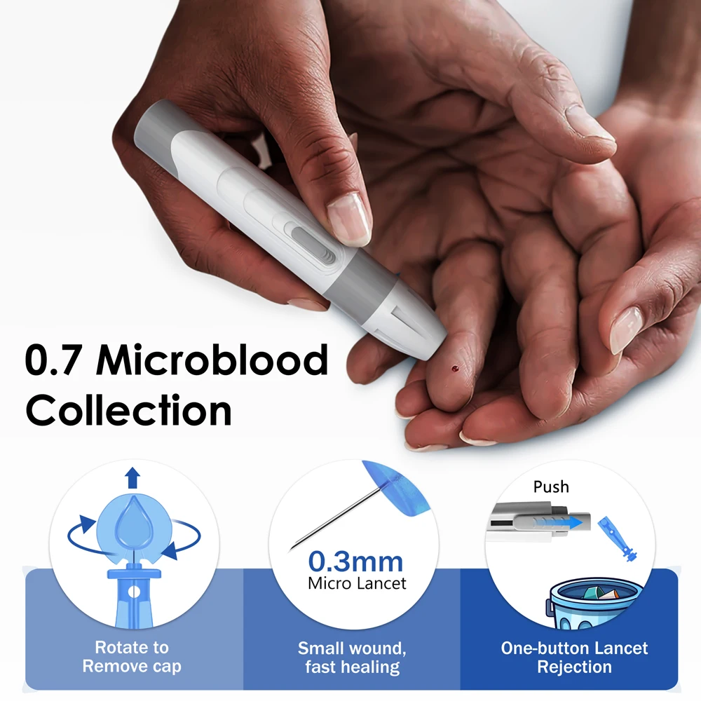 LinkSun Blood Glucose Meter G-425-3 Glucometer No Code for Diabetes Test 10/50/100pcs Strips Lancets Medical Blood Sugar mg/mmol thumbnail 4