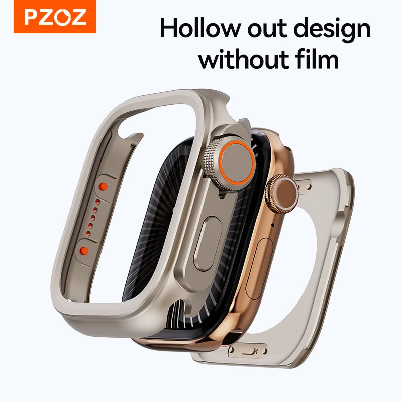 PZOZ For iWatch Ultra 2 3 Metal Shell PC Back Cover For Apple Watch Case Series 11 10 9 8 7 se 6 45mm 44mm Change to Ultra 49mm thumbnail 4